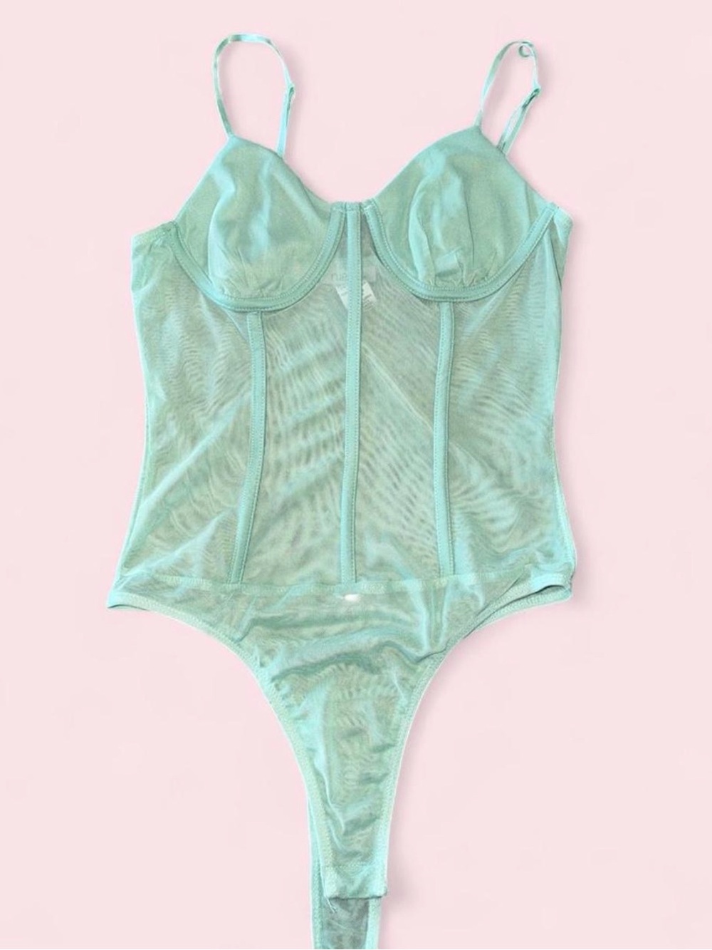 Rue21 Mint Sheer Mesh Underwire Bodysuit